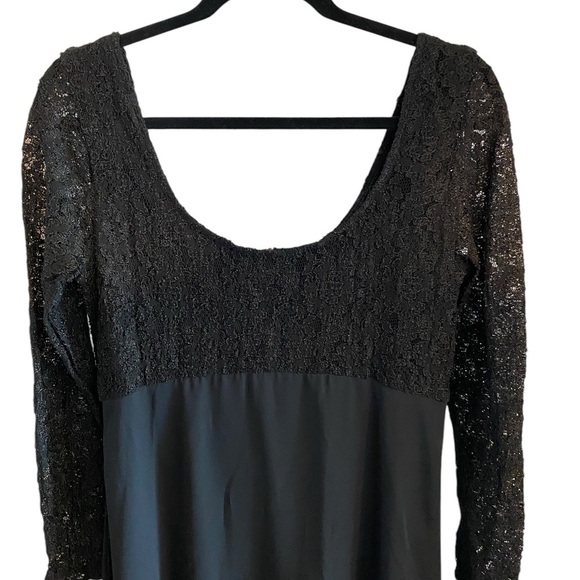 vintage 90s Girl black lace Chiffon sheer overlay babydoll dress Grunge Emo LBD - Picture 3 of 9